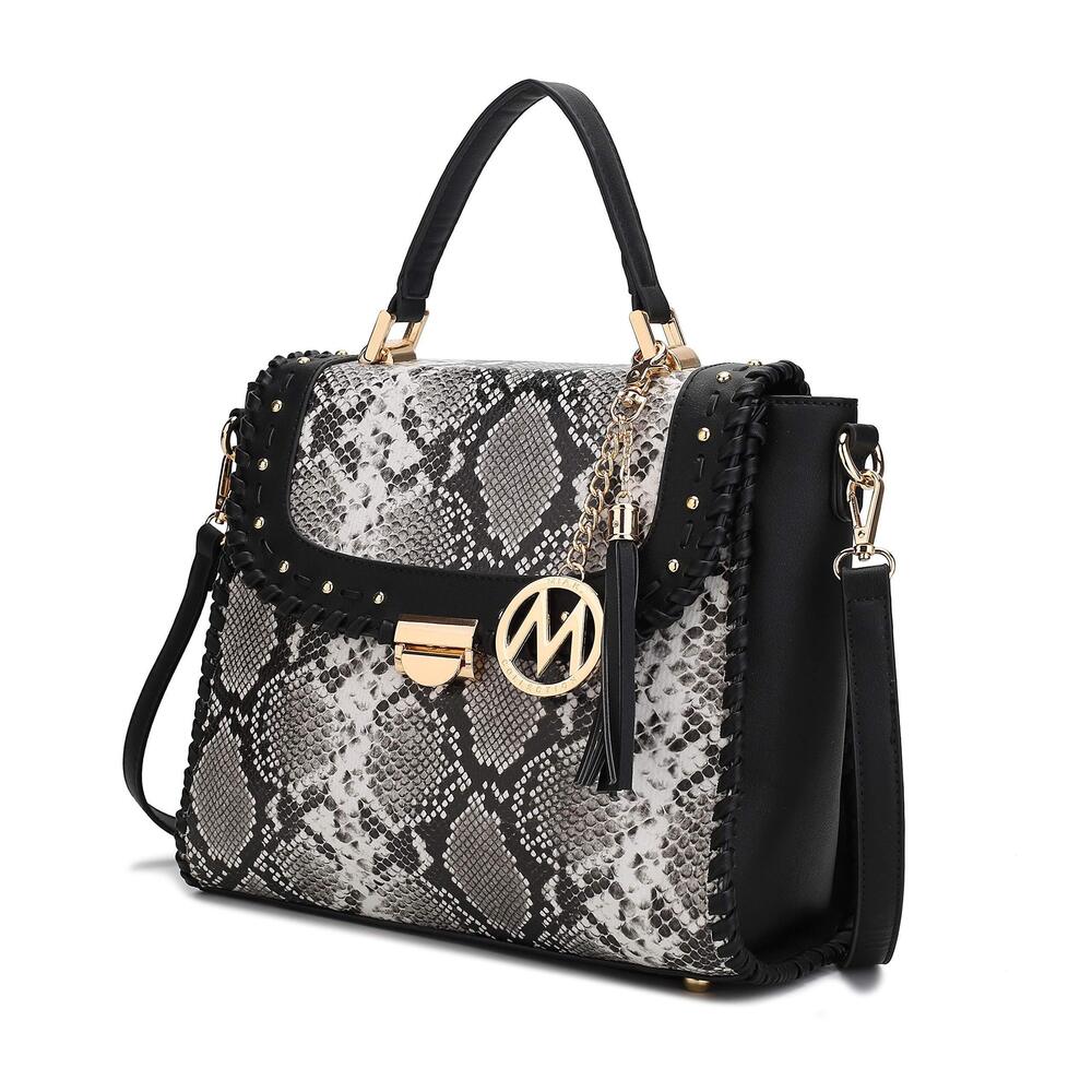 7663 Crossbody Bag , Vegan Leather Satchel Bags Top Handle Shoulder Bag